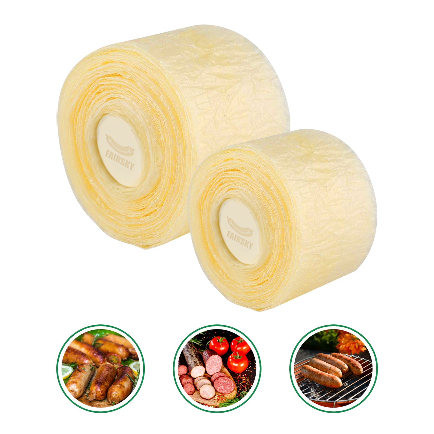 Edible Drying Hog Sausage Casing, Sausage Casings for Flavorous Homemade Sausages Ham,Breakfast Sausage,Italian Sausage,Knoblewurst,Pepperoni,Bologna Sausage and Most Delicious Sausage (8m/26ft)
